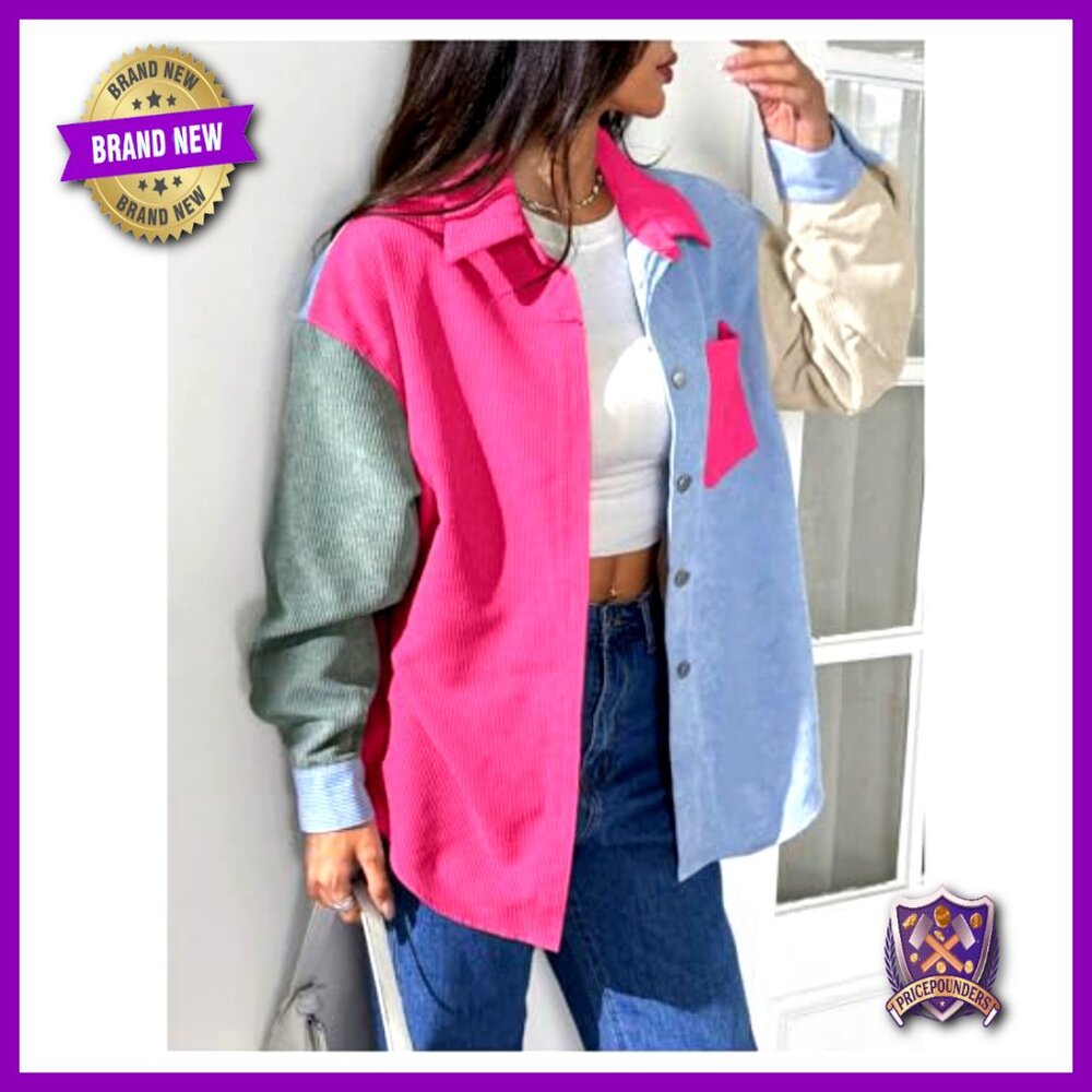 Plus Size Corduroy Button Down Jacket Boyfriend F… - image 3